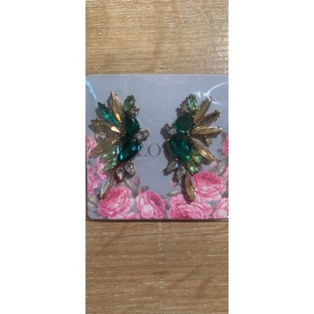 Vintage Drop Dangle Earrings for Women Girls Green Crystal Earrings For Women